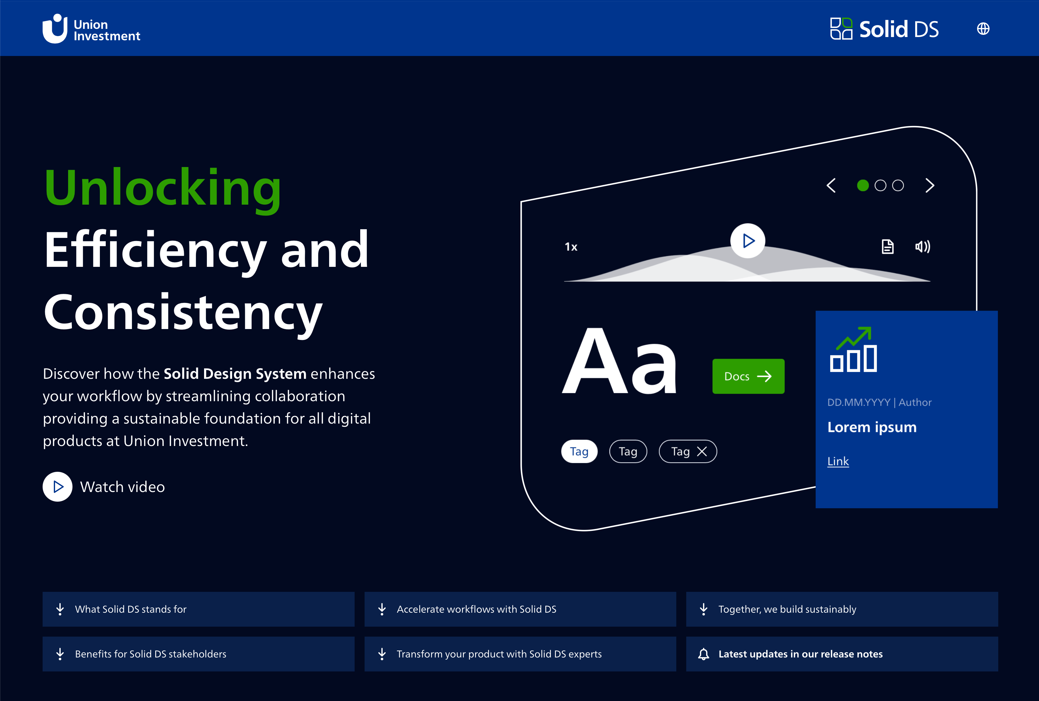 The Solid Design System public landing page